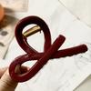 Nuevos Accesorios para el Cabello de Principios de Otoño Rojo Ancola Elegante Horquilla Atmosférica Clip de Agarre Rojo Clip de Agarre para el Cabello de Alto Sentido Estilo de Agarre Grande para el Cabello