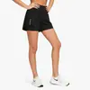 Shorts Esportivos Casuais de Corrida e Treino de Secagem Rápida para Mulheres, Estilo Novo de Verão, Shorts de Yoga Falsos de Duas Peças em Camada Dupla para Mulheres