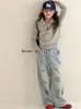 Camiseta básica para meninas, novo modelo primavera e outono 2026, camiseta de manga comprida para meninas mais velhas, visual estiloso de duas peças, top infantil estilo coreano