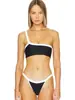 Amazon Europeia e Americana 2026 Novo Estilo Cor Sólida Simples Ins Moda Cropped Ombro Único Maiô Feminino Conjunto de Praia