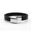 Pulsera de Cuero de Vaca Nueva Simple Europea y Americana Todas las Combinaciones Hueco Retro Creativa Pulsera de Cuero Pulsera con Hebilla Magnética Joyería de Moda