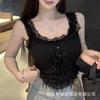 Camisola de Encaje Puro Deseo de Algodón para Hombre Chaleco Interior para Mujer con Almohadilla en el Pecho Cuello Cuadrado Pequeño Top Corto de Tubo para Chicas Calientes