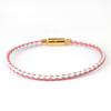Pulseira de Cordão de Couro de Aço Inoxidável 3,0mm Fivela Resistente ao Desgaste Cordão de Couro Pendurado Fecho de Pressão Usável Ouro Duro Miçangas Cordão de Mão
