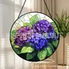Adornos de vidrio de hortensias moradas y azules transfronterizos, decoraciones colgantes coloridas para el hogar, decoraciones para ventanas y atrapasoles para el jardín