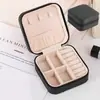 Caja de joyería mini con cremallera en stock, caja portátil para guardar anillos de viaje, caja de regalo para joyería, caja de embalaje para accesorios de collar