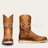 Fábrica de comércio exterior estilo cabeça redonda bordado retro casual botas masculinas 38-48 tamanho botas curtas boca em V botas de fundo branco