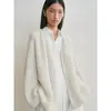 Sumeihui 2026 Primavera Temprana Nuevo Estilo Ambiente Suave y Perezoso Cardigan Holgado de Punto Esponjoso con Agujeros Tot para Mujer
