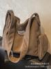 Bolso de lona de pana para mujer, bolso de mano de gran capacidad, nuevo bolso de hombro sencillo y versátil para estudiantes universitarios (2024)
