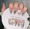 Unhas Portáteis Feitas à Mão Atacado Estilo Popular de Celebridade da Internet Xiaohongshu Diamante Quebrado Borboleta Grande Brilhante Manicure Removível de Alta Qualidade