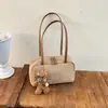 Nueva Bolsa Tipo Boston Transfronteriza Estilo Coreano Casual Retro Suede Melange Felpa Bolso de Mano Bolso de Hombro para Mujer Viaje Diario