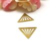 Accesorios de cobre para joyería DIY, colgante triangular hueco de 24,9 x 15 mm, figura geométrica de cobre con doble agujero