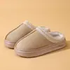 Pantuflas de Encaje Transfronterizas, Pantuflas de Algodón para el Hogar, Pantuflas Gruesas de Invierno para Pareja, Color Sólido, Cálidas, Forradas de Felpa, Pantuflas de Algodón Antideslizantes