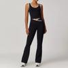 Traje de Yoga de Secado Rápido Ajustado para Mujer, Cintura Alta, Espalda Cruzada, Bloqueo de Color Dopamina Conjunto Deportivo para Fitness al Aire Libre