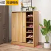 Armário de sapatos de porta de correr de grande capacidade multicamadas para entrada de casa, armário de entrada simples de madeira econômico, sapateira, armário de armazenamento