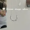 Estilo Coreano Sencillo Diseño Estilo Ins Plata de Ley S925 Súper Brillante Plata Triturada Cuentas Planas Cuentas Ensartadas Collar Empalmado Resalta la Clavícula