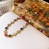Collar Redondo de Diamante con Cabeza de Tigre Lujo Ligero Nicho Elegante Cadena para Clavícula Traje de Joyería Vintage Antiguo