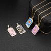 Colgante Personalizado Venta al por Mayor Transfronteriza Collar con Goteo de Aceite Conexión de Doble Círculo Colgante de Estrella Accesorios de Joyería DIY Dibujos y Muestras