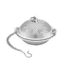 Em estoque fabricante de chá de aço inoxidável com corrente pendurada bola de tempero cesta de salmoura compartimento de sopa/chá para panela quente filtro de chá