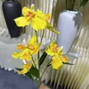 5 Flores Artificiales de Cattleya para Decoración de Bodas y Hoteles, Serie Morada, Arreglo Floral de Orquídea de Seda Táctil Real