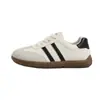 Tênis de treino retro alemão masculino casual board shoes couro genuíno costura sola macia sapatos brancos estilo casal versátil cano baixo tênis esportivo
