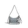 Bolsa de Mão Fashion com Pedras de Diamante para Mulheres, Novo Estilo Primavera 2026, Elegante Bolsa Dumpling, Bolsa Transversal Versátil Tendência de Nicho