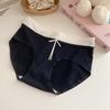 Ropa interior de algodón antibacteriano de alta gama para mujer, 10A, para verano, con colores contrastantes, estilo preppy, transpirable, antibacteriana, entrepierna extendida, calzones de algodón