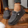 Zapatos de Algodón Nuevos de Invierno para Mujer Tallas Grandes, con Forro de Felpa, sin Cordones, Mocasines Casuales Cómodos, Engrosados y Cálidos