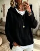 Nuevo suéter de punto con capucha de estilo europeo y americano, para otoño/invierno 2026, corte holgado, para mujer, color liso, con botones, manga larga, prenda exterior