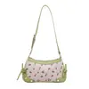 Bolsa Transversal Fofa Estilo Coreano com Estampa de Cereja para Mulheres 2025 Nova Bolsa de Ombro Casual Simples Fashion