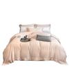 Juego de Cuatro Piezas Lyocell Tencel Verano Lujo Color Sólido Funda de Edredón para Dormir, Sábana Plana, Sábana Ajustable, Ropa de Cama de Seda Helada