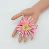 Pinça de borda para acessórios de cabelo de roupas chinesas antigas, flor de seda, grampo de cabelo, grampo de pressão traseira, acessórios de traje antigo, crisântemo de garra de caranguejo simulada, tamanho pequeno