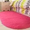 Alfombra Ovalada de Fibra de Poliéster Color Sólido Estilo Ins Lavable Alfombra de Dormitorio Alfombra de Cabecera Alfombra de Dormitorio Alfombra de Cabecera