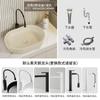 Estilo Crema Apartamento Pequeño Lavabo de Cerámica con Encimera Lavabo Ovalado Lavabo de Arte para Baño Hogar