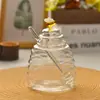 Tarro de Miel de Vidrio Estilo Japonés con Tapa, Botella para Revolver Miel, Tapa Transparente para el Hogar, Taza para Mermelada, Sellado de Alto Borosilicato