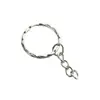 Chaveiro de metal de fábrica 25MM anel em relevo com corrente acessórios anel estampado chaveiro anel chaveiro atacado