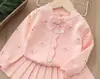 Conjunto de cárdigan para 5 niñas, nueva colección otoño 2025, lindo conjunto de vestido para niñas, conjunto de suéter para niñas