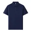 Camisa Polo Salona 50D Fresca para Hombre de Manga Corta Ropa de Trabajo Personalizada de Gama Alta para Negocios Mujeres Tela de Seda Helada Sin Costuras Cuello