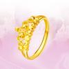 Myanmar placer anillo de oro chapado en oro 24L NUEVO anillo sencillo para mujer corona de flores para coche boda anillo abierto de oro