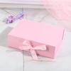 Caja plegable de una sola pieza para joyería y accesorios, Caja de regalo navideña de color sólido con tapa abatible, Caja de regalo vacía, Stock listo del fabricante