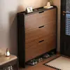 Zapatero ultra delgado con tapa abatible para uso doméstico, mueble de almacenamiento para la entrada, diseño de montaje en pared, nuevo modelo 2026, zapatero pequeño y estrecho para la entrada
