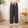 Pantalones de Pijama Deportivos de Algodón y Seda para Mujer Verano Nuevo Talla Grande Color Sólido Pierna Ancha para Usar Afuera Primavera y Otoño Pantalones Finos Sueltos para Mujeres Embarazadas