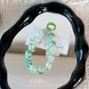 Popular llavero colgante de cuentas chapadas en colores de caramelo con lazo, llavero, accesorio para bolso, charm para funda de teléfono
