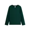Camiseta base de manga larga de color liso, cuello redondo, corte holgado, unisex, 220g, algodón puro de Xinjiang peinado, a la moda, para hombre