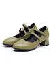 Nuevos zapatos de mujer de doble tira para primavera y otoño, zapatos de boca poco profunda de una sola capa, zapatos de tacón cuadrado, zapatos de tacón medio, tallas 31-47, zapatos de comercio exterior