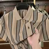 Camiseta de Verano Fina para Hombre con Cremallera y Raya Vertical de Manga Corta, Camisa Polo Casual Transpirable de Moda con Cuello Solapa