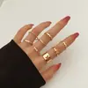 Conjunto de Anéis Articulados Cruzados Nova Abertura Conjunto de 10 Peças Anel de Laço Design Feminino de Senso Niche Anel em Forma de 8