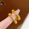 Novo Design de Loja de Ouro: Anel de Fita de Seda com Florzinha Cravejada de Diamantes, Artesanato de Ouro Requintado Utilizando Técnica Tradicional Italiana de Filigrana