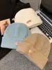 Gorro de Lana Tejido con Parche Azul, Cabeza Grande, Adelgazante, para Mujer, Otoño e Invierno, Cálido, Versátil, Protector de Orejas