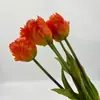 Tulipanes de Goma Blanda de Alta Calidad con Forma de Ola para Decoración de Salas Modelo de Hogar, Flores Artificiales con Tacto Realista, Venta al por Mayor