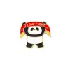 Broche del Día Nacional Tema Patriótico Insignia de Panda Accesorio para Mochila Hebilla Decoración para Estuche de Lápices de Estudiante Aleación de Esmalte Imitación Esmalte